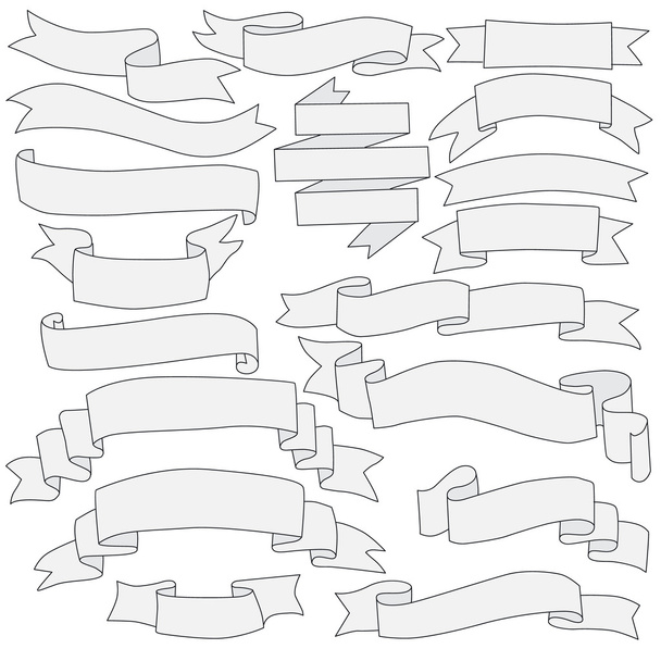 ensemble de rubans dessinés à la main isolés sur fond blanc
 - Vecteur, image