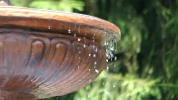 the Flow of Water From Working Fountain. - Footage, Video