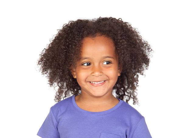 Маленькая африканская девочка с красивым выражением лица
  - Фото, изображение