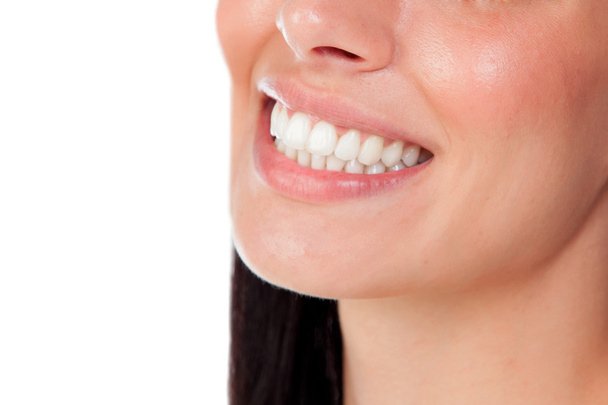 Femme souriante bouche avec de grandes dents
 - Photo, image