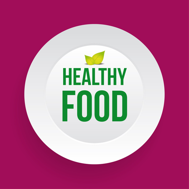 Healthy Food sign on plate vector - Vector, Image