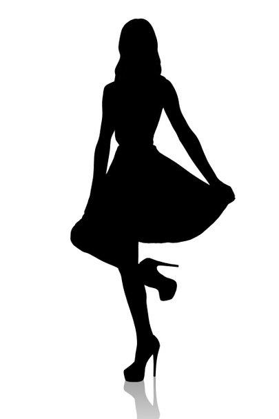Stylish silhouette of beautiful woman - Photo, Image