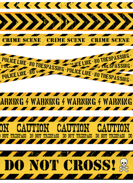 Police Line, Crime Scene And Warning Tapes - Vector, Image