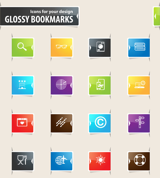 Travel Bookmark Icons - Vector, Image