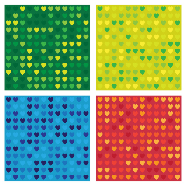 hearts bright pattern set - ベクター画像