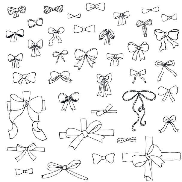 Doodle collection of of bows - Vector, Imagen
