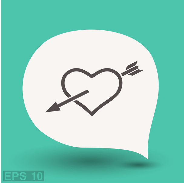 Pictograph of heart with arrow concept icon - Vector, afbeelding