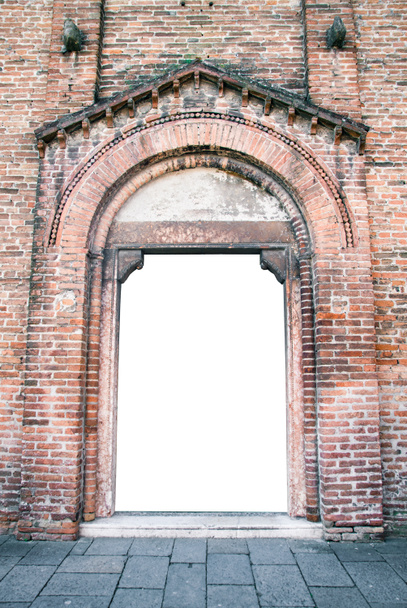 Entrada de una iglesia medieval adecuada como marco
. - Foto, imagen
