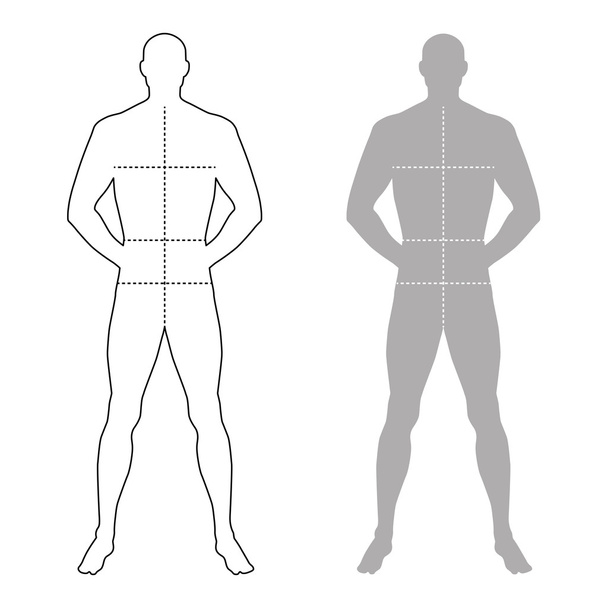 Moda adam şablon şekil siluet belirgin vücut ile özetlenen - Vektör, Görsel