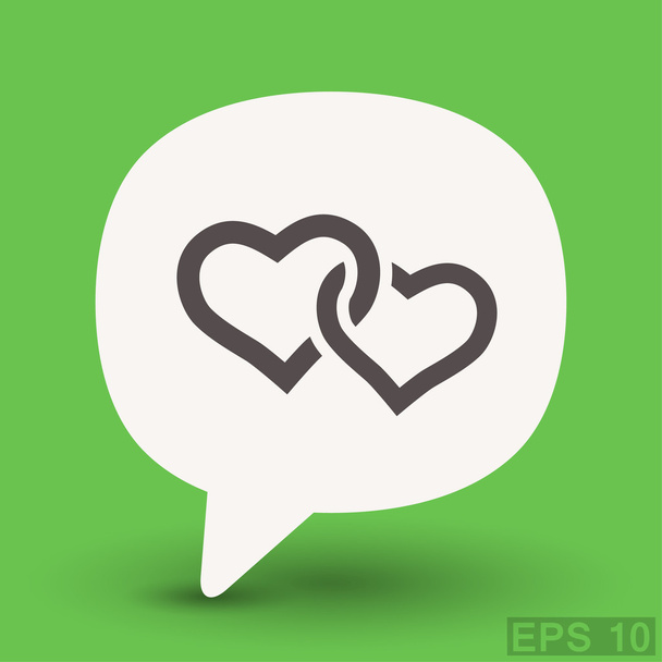 Pictograph of two hearts icon - Vector, Imagen