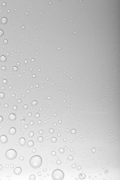 Drops of water on a color background. Gray - Photo, Image