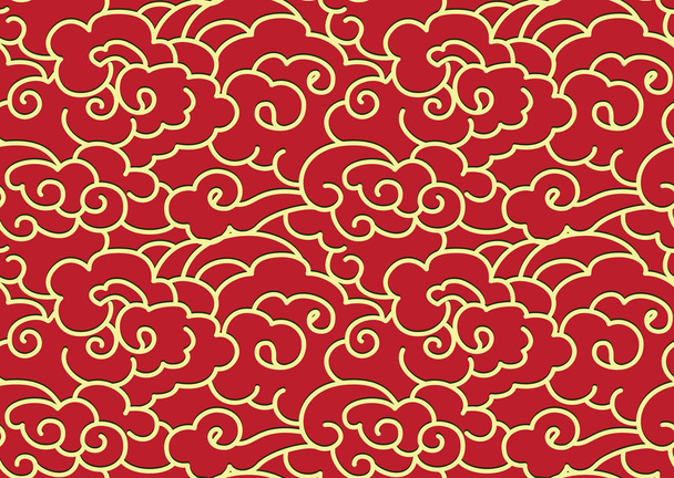 vector red chinese clouds - Vektor, Bild