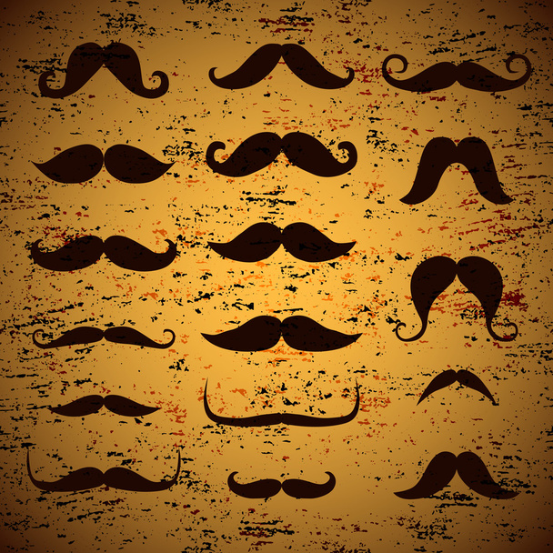 grunge background with mustache - Vector, Image