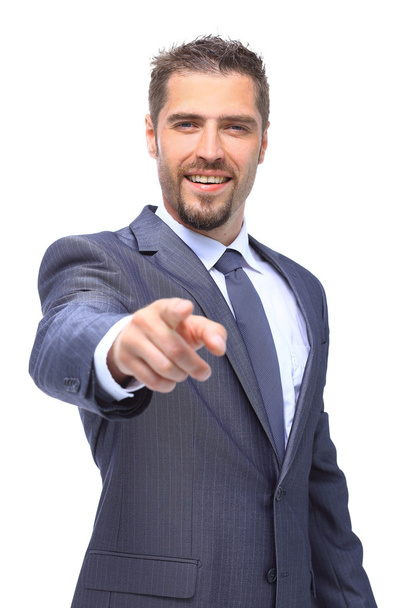 business man pointing his hand up - Foto, Imagem