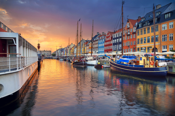 Kopenhag Nyhavn Canal. - Fotoğraf, Görsel