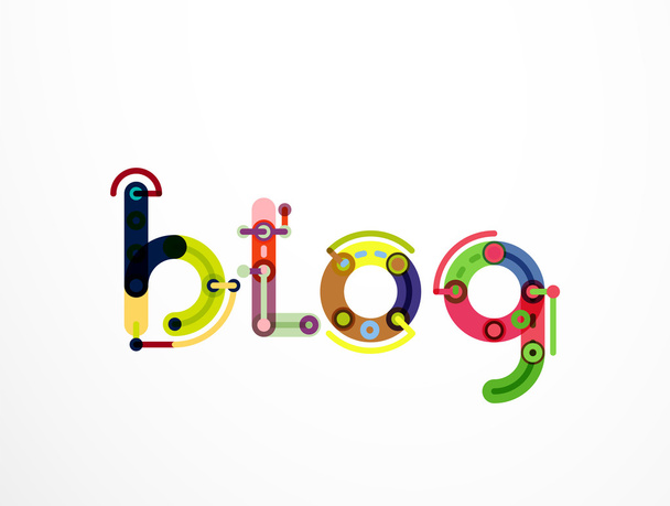 Blog word lettering banner - Vector, Image