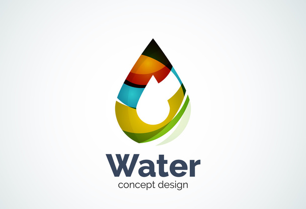 Abstract business company water drop logo template, conservation environmental nature concept - Vector, Image
