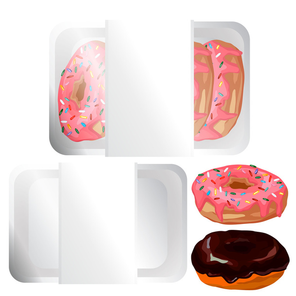 pack of donuts, vector illustration - Διάνυσμα, εικόνα