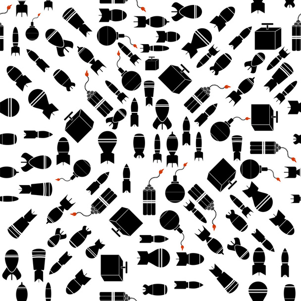 Bomb Silhouettes Seamless Pattern - Vector, Image