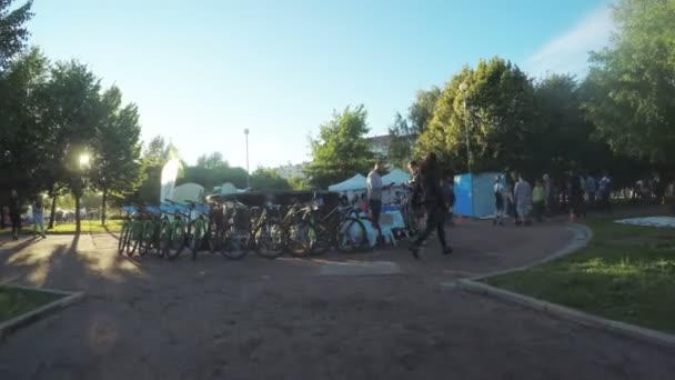Bicycle rental in park - Materiaali, video