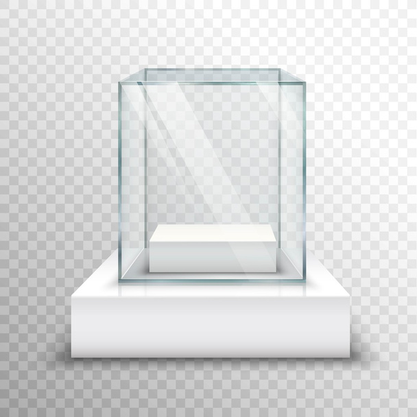 Lege glazen vitrine transparant - Vector, afbeelding