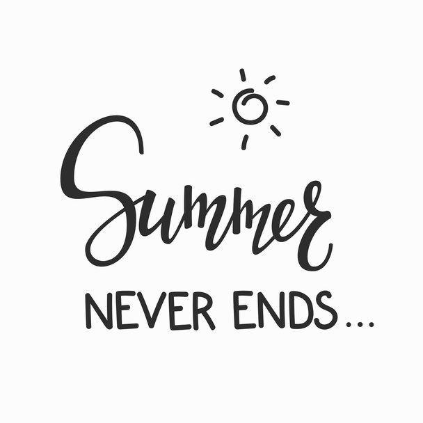 Summer never ends lettering - Vektör, Görsel