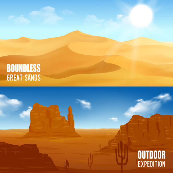Horizontal Desert Banners - Vector, Image