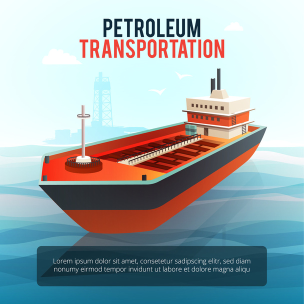 Oil  Petroleum Transportation Tanker Isometric Poster - Vector, Image