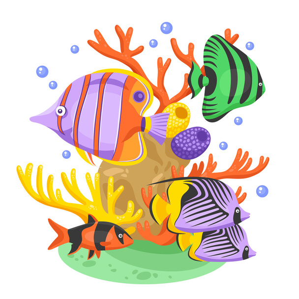 Exotische tropische vis illustratie - Vector, afbeelding