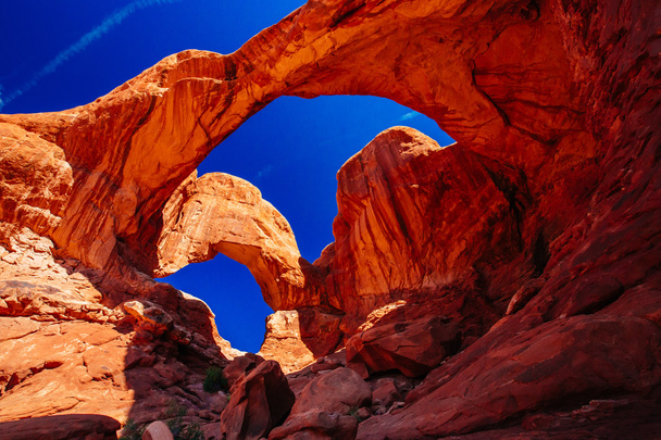 Double Arch nel Parco Nazionale degli Archi, Utah, USA - Foto, immagini