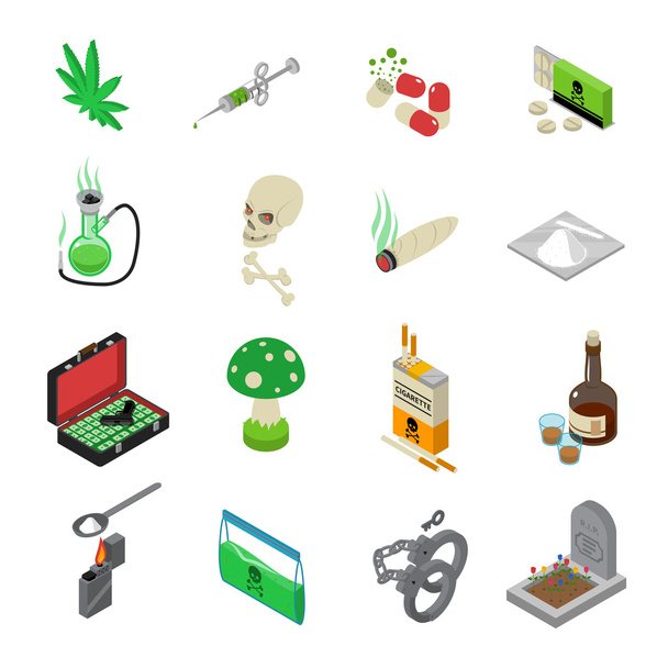 Conjunto de iconos de drogas
 - Vector, Imagen