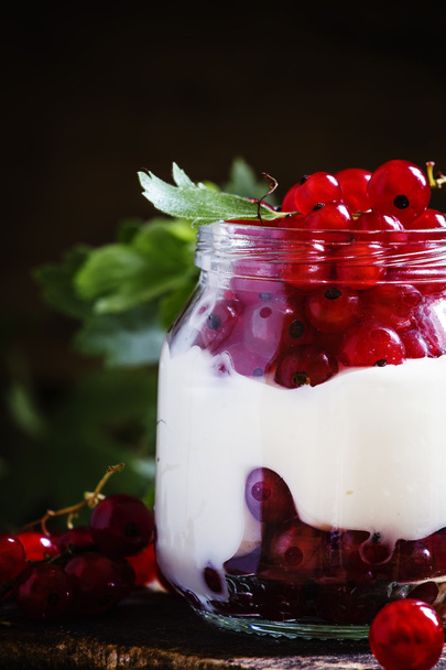 Sweet dessert with red currants - Photo, image