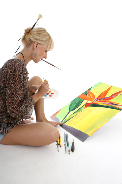 Woman painting - Photo, Image