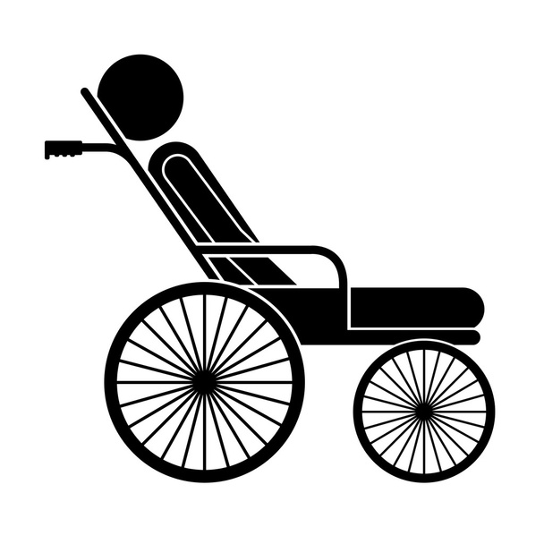 silla de ruedas para personas con discapacidad diseño icono aislado
 - Vector, imagen