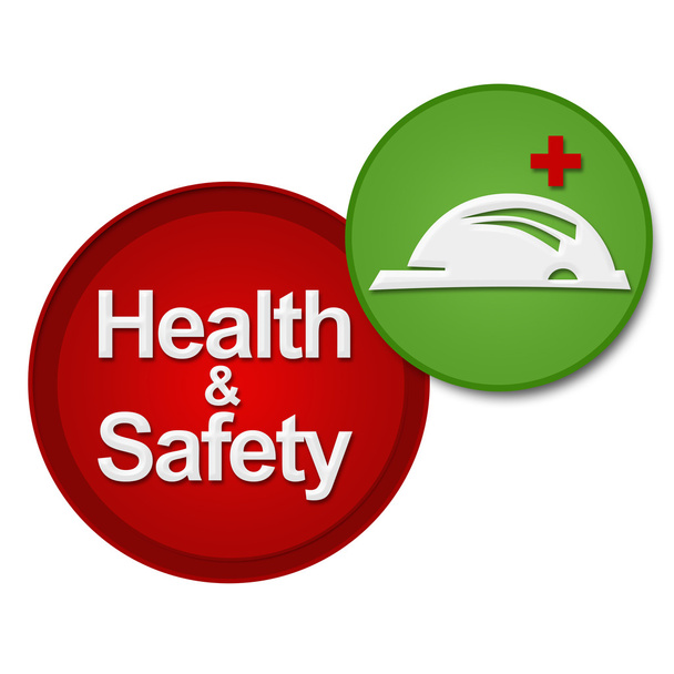 Saúde e segurança círculos verdes vermelhos
  - Foto, Imagem