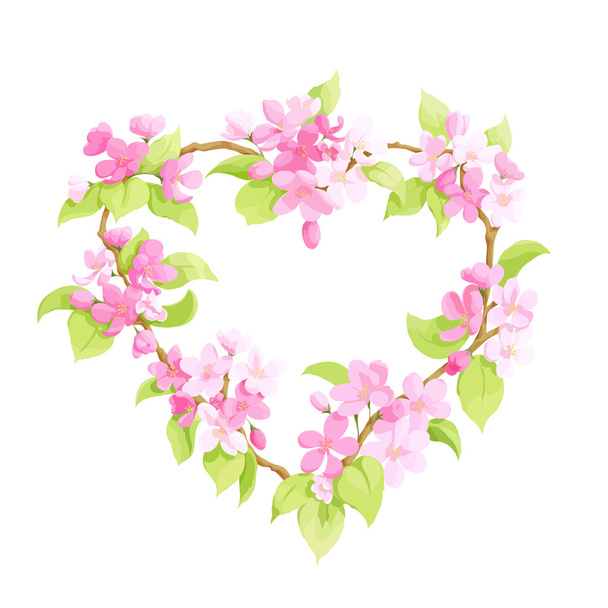 heldere floral hart - Vector, afbeelding