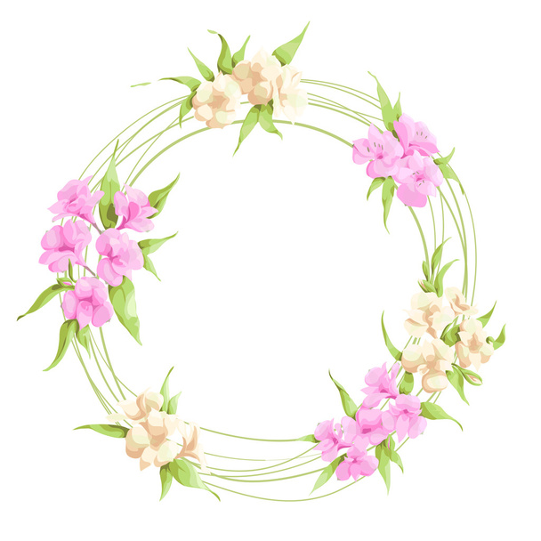 wreath of flowers - Vector, Image