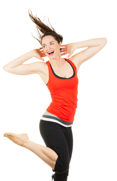 Fit beautiful woman doing aerobics - Foto, afbeelding