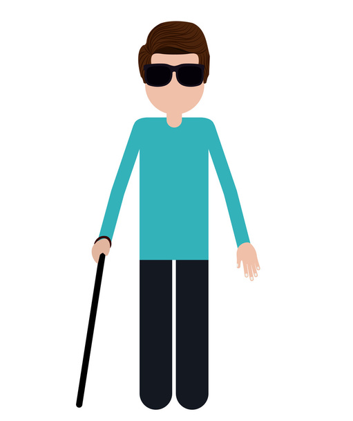 slepý člověk izolován ikony designu - Vektor, obrázek