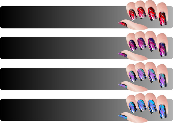 Manicure banners set - Vector, Image