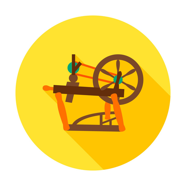 Spinning wheel flat circle icon - Vector, Image