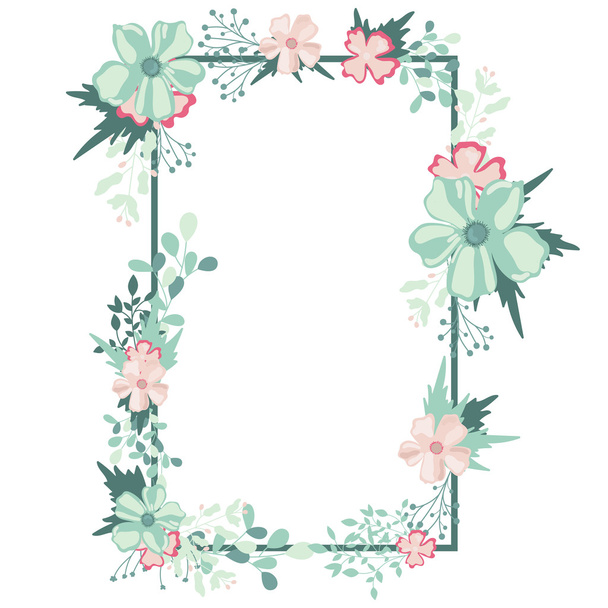 decorative floral frame - Διάνυσμα, εικόνα