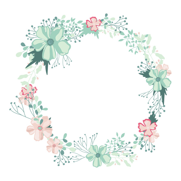 decorative floral wreath - Vector, imagen