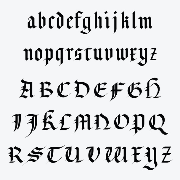 middeleeuwse alfabet - Vector, afbeelding