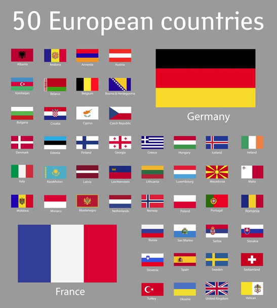 Avrupa Birliği 'nin bayrakları. Vektör illüstrasyonu. - Vektör, Görsel