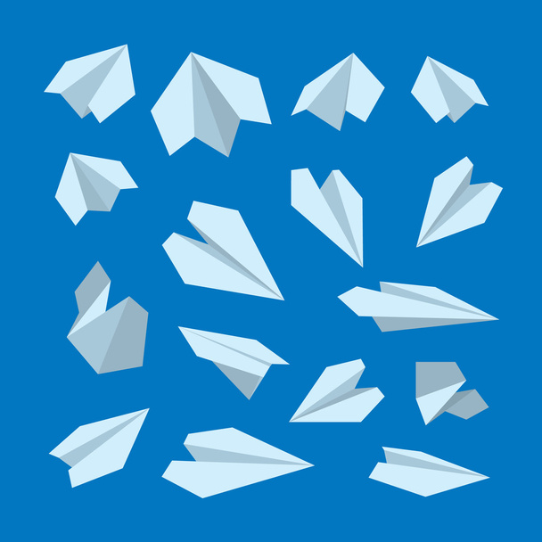vector icon set of Origami plane collection - Vector, afbeelding
