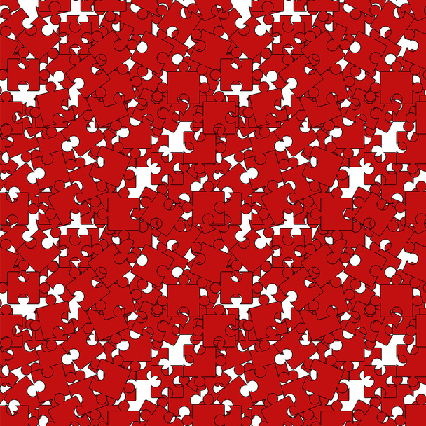 Set of Red Pazzle. Jigsaw Pattern - Photo, Image