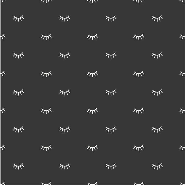 Hand drawn seamless pattern with close eyes. Wrapping paper. Abstract vector background. Casual texture. Illustration. Bohemian style. Tribal print. Ethnic doodle art elements. Eye pattern. - Vettoriali, immagini