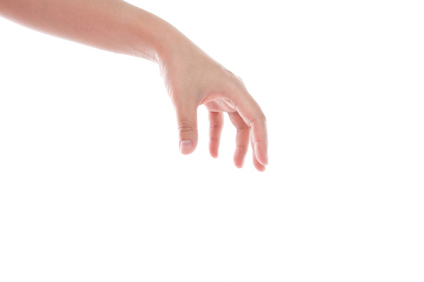 Donne mano allungando isolato su sfondo bianco
 - Foto, immagini