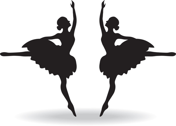 Σύνολο της σιλουέτας χορευτές μπαλέτου - Διάνυσμα, εικόνα